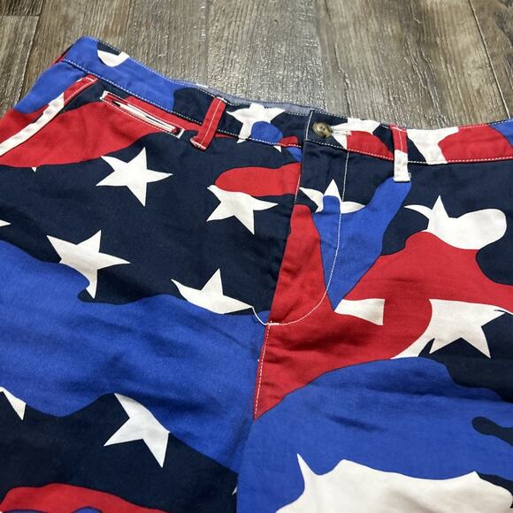 Ralph Lauren POLO Red White & Blue Size 35 Flag/Camo Shorts - Picture 2 of 9